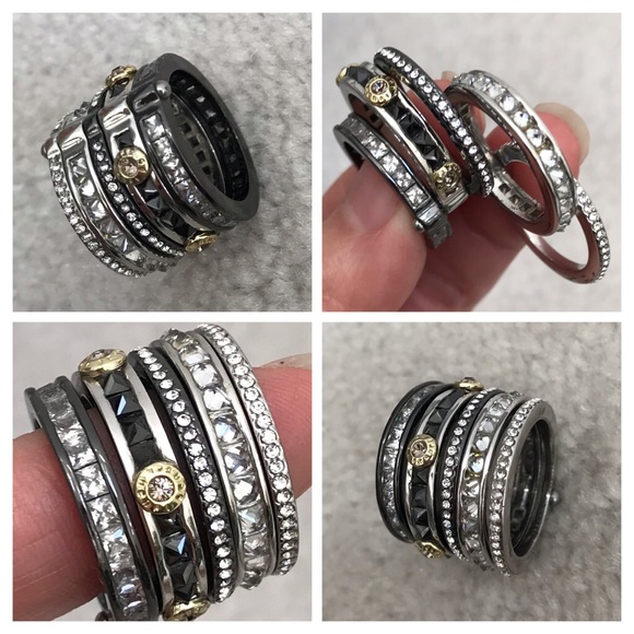henri bendel Jewelry - HENRI BENDEL Hematite/Silver Hinged Ring
